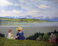 Frau mit Kind am Starnberger See